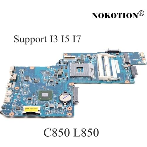 NOKOTION H000038360 laptop motherboard for toshiba satellite C850 L850 c855 L855 Mainboard HM76 SLJ8E Support i3 i5 i7