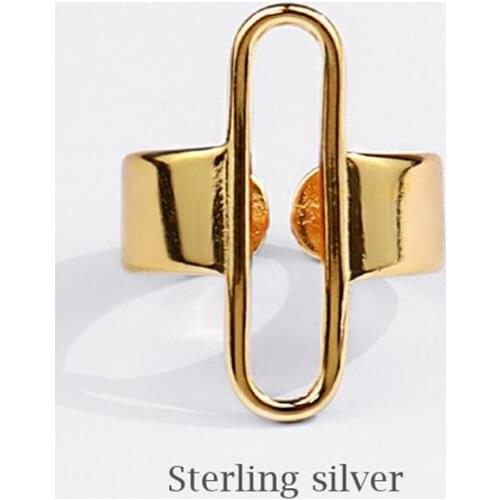 Sole Memory Mini Paperclip 925 Sterling Silver Female Resizable Opening Rings SRI856