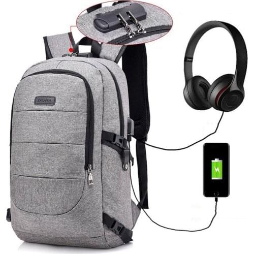 Mens External USB Charging Backpack Male Mochila Laptop Backpack Men Women Travel School Bags Daypack Teenager Rucksack