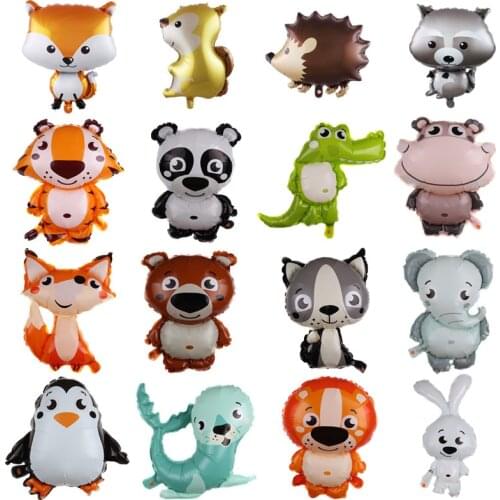 Cartoon Animal Foil Balloons squirrel Ballon Fox Globos Air balloon Birthday party decorations Kids hedgehog Inflatable toys
