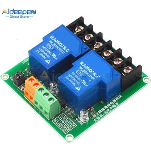 5V 12V 24V 2 Channel 30A Relay Module High And Low Level Trigger PLC Automatic Control Module Without Guide Rail For Smart Home