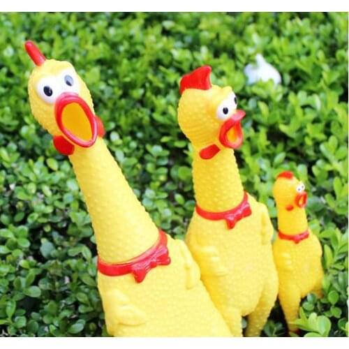 Noise Maker 30cm Size M Screaming Chicken Pet Product Sound Dog Toys Free Shipping Shock Toys Yellow Color Decompression Toys