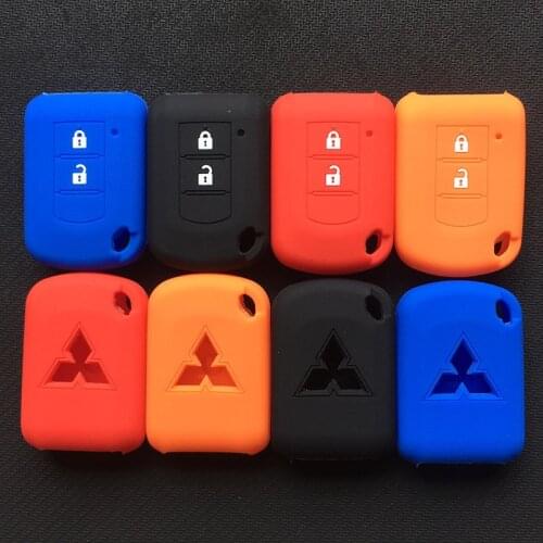 Silicone Rubber Car Key Cover Case shell for Mitsubishi Eclipse Cross ASX Lancer EX Galant Outlander Pajero 2Button Car key