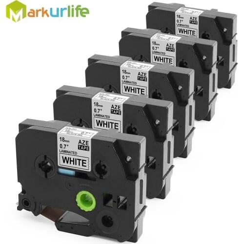 TZ TZe 241 Black on White 18mm Standard Laminated TZ241 Tape Compatible for Brother P-Touch Model PT D400 D400AD Label Maker