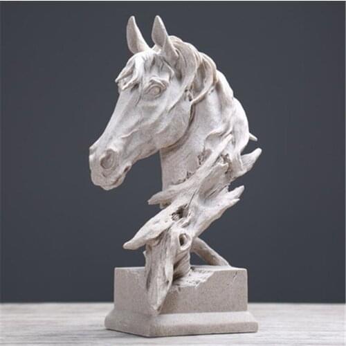 SANDSTONE HORSE HEAD FIGURINE ANIMAL HOGAR STATUE ART&CRAFT OFFICE HOTEL CLUBHOUSE LIVING ROOM DECORATION L3324