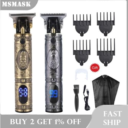 T9 Professional Electric Hair Trimmer For Men Mower Rechargeable Shaver LCD Clippers Beard Trimmer Barber BeardCutting Machine