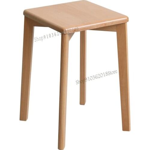 Stool Solid Wood Home Dining Stool Square Stool Log Low Stool Nail Stool Nordic Solid Wood Stool Modern Simple Home Stool