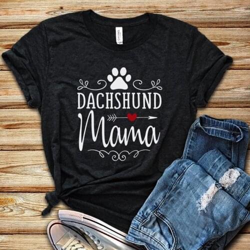 Dachshund Mama Funny T Shirt Women 90s Tshirts Aesthetic Graphic Tees Mothers Day Gift O-neck Harajuku Top Causal Tee Drop Ship