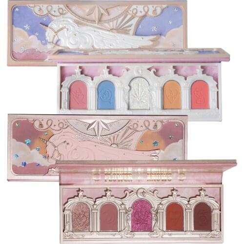 Cy Flower Know Five-Color Eye Shadow Shimmer Matte Portable and Easy to Color the Earth Color Free Shipping