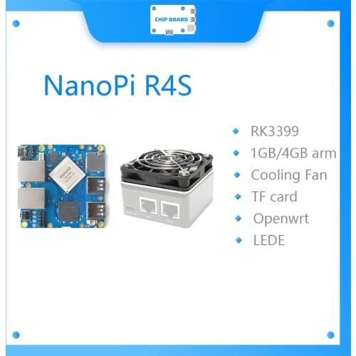 Friendly NanoPi R4S 1GB/4GB Dual Gbps Ethernet Gateways RK3399 with cooling Support OpenWrt LEDE System V2ray SSR Linux Rockchip