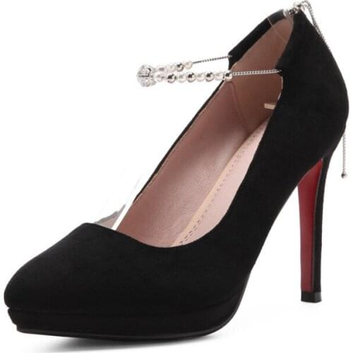 In the spring of 2018 the new red bride shoes pointed high-heeled after fine with lace-up 33 single shoes 18225-43