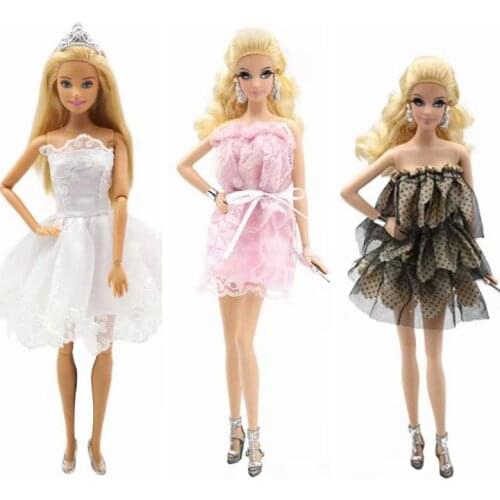 1/6 Fashion Princess Lace Dresses Doll Outfits For Barbie Clothes Vestidoes Party Gown Costume 30cm Dolls Accessory Girl DIY Toy