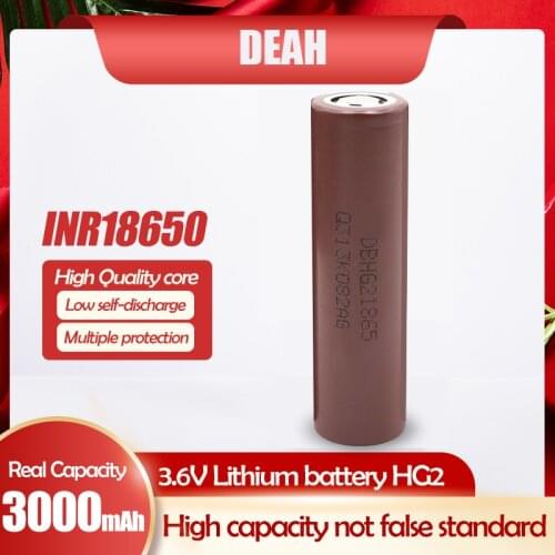 1PCS HG2 18650 3000mAh Rechargeable Battery 20A Discharge 3.6V Power Lithium Battery INR18650 For Flashlight Power Bank 18650HG2