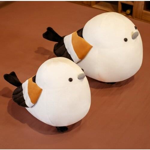 Nice 1pc 35CM/50CM Super Soft Down Cotton Stuffed Tit Sparrow Plush Lifelike Bird Toy Fuzzy Animal Doll Comforting Kids Present