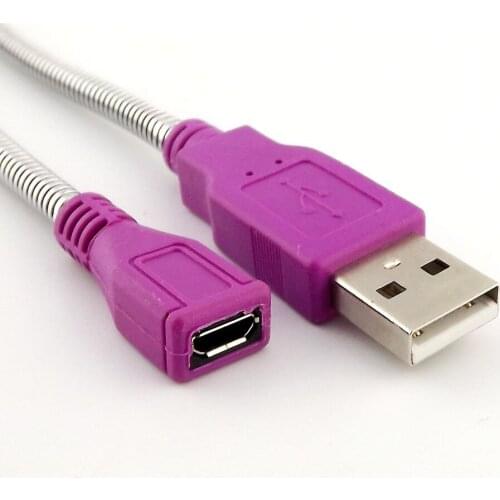 10pcs Premium USB 2.0 Type A Male Plug to Micro USB 5 Pin Female Jack Connector Adapter Flexible Metal Cable 15cm