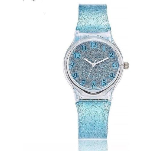 2019 Hot New Transparent Glitter Plastic Watch Strap Dial Fashion Trend Watch Men Relogio Feminino For Children Clock Girl