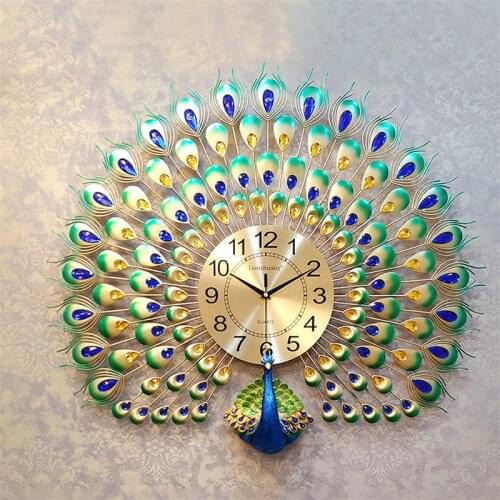 Peacock 3d wall clock Creative Simple Modern Home Clock home decore Living Room decor Mute Clock Fashion Decorative Quartz Clock