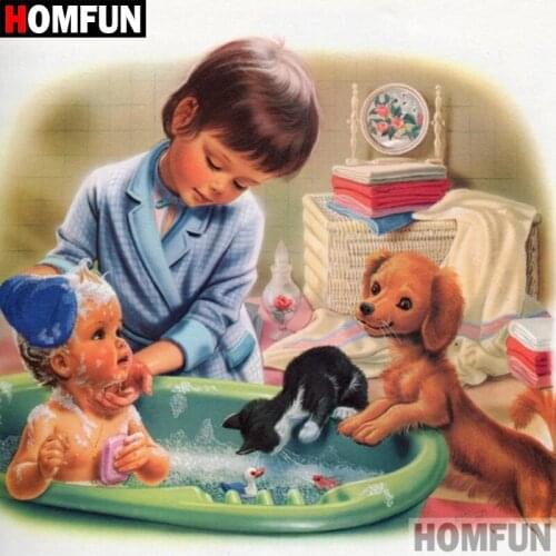 HOMFUN 5D DIY Diamond Painting Full Square/Round Drill "Cartoon baby" 3D Embroidery Cross Stitch gift Home Decor A08581