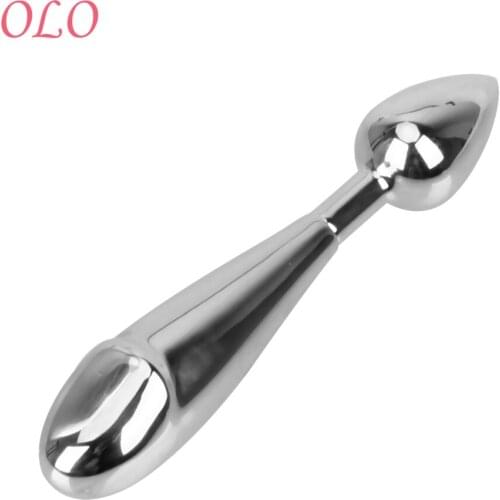 OLO Stainless Steel Butt Plug Sex Toys for Adult Erotic Anal Plug Dual Head Prostate Massager Butt Stimulator Male Masturbation