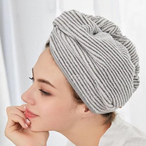 Bamboo Charcoal Fiber Hair Drying Towel Hat Bath Shower Head Turban Wrap Absorbent Quick Dry Hair Towels Cap For Women
