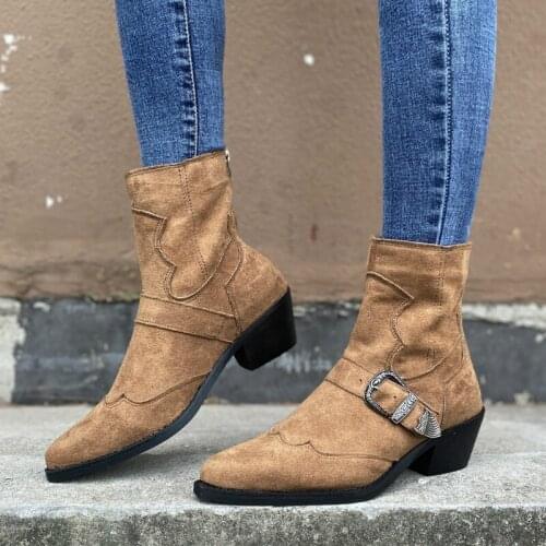 Women Boots Autumn Winter Fashion Leather High Heels Women Ankle Boots Ladies Short Boots Shoes Female Casual Boots