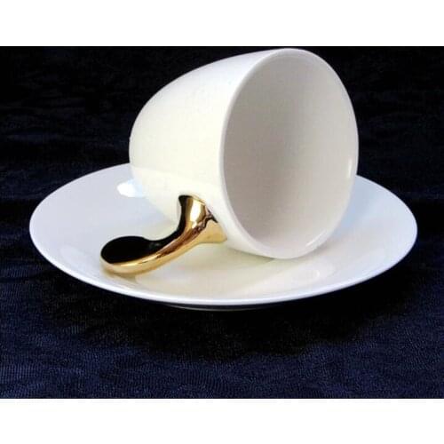 Top grade Tea Mug Creative hand holding coffee Mugs gold-plated specialty coffee shop coffee Cups tea set