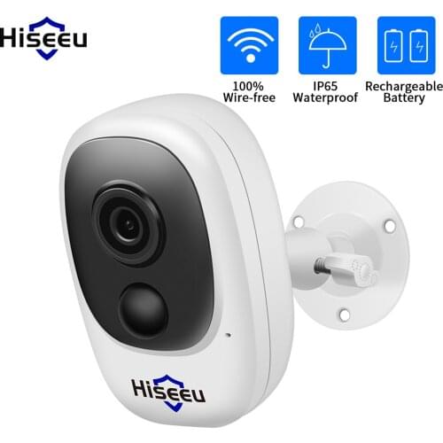 1080P 100% Wire-Free WIFI Battery Camera IP Outdoor Rechargeable Wireless IP Camera PIR Waterproof Motion Detect App View Hiseeu