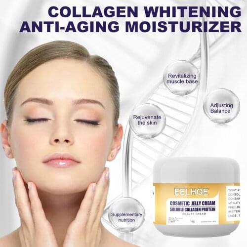 1Pcs EELHOE Collagen Cream Aloe Vera Gel Remove Dark Circles Anti Age Wrinkle Whitening Cream Moisturizing Moisturize Face Care