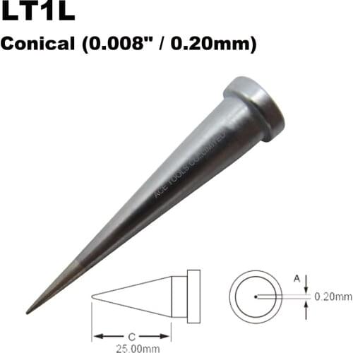 Weller LT1L Conical 0.2mm 0.008" Soldering Tips for WP80 WSP80 WSFP8 WD1000 WD2000 WSD81 WS81 WSF81D8 WS81D5 Iron Welding Bit