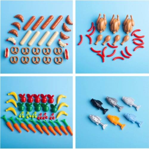 City MOC Vegetable Fruit Building Blocks Parts Tools Food Sets Accessories Compatible with Mini Bricks Creative Toys for Kids