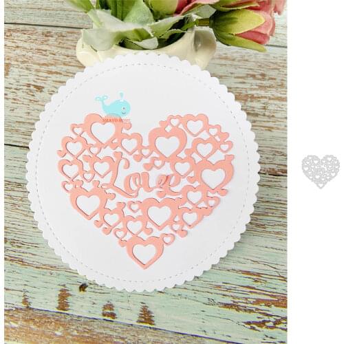 Love Heart Frame Cutting Dies Scrapbooking Stencil for Album Paper DIY Gift Card Decoration Embossing Dies New 2021