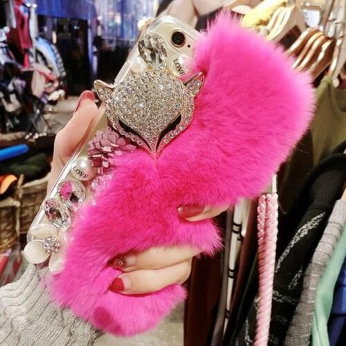 Fur Case For Motorola Moto G8 G7 Plus G6 Play G5S Phone Case For Moto One Macro Action Zoom E4 E5 E6Plus P40 Power Lanyard Cover