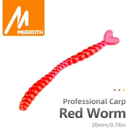 Meredith 200pcs 500pcs 1000pcs Smell Red Worm Lures 2cm Hot-selling Soft Baits Carp Fishing Lures Set Artificial Fishing Tackle