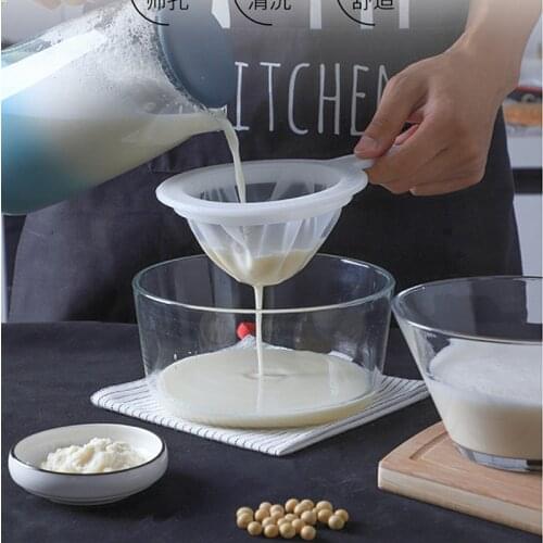 Reusable Nylon Super Fine Colander Mesh Sieve Strainer with Handle for Honey Juice Tea Soymilk Coffee Filter