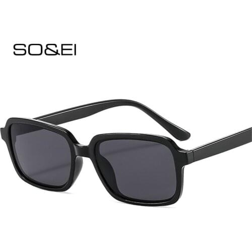 SO&EI Fashion Square Women Sunglasses Vintage Leopard Gray Eyewear Trending Men Sun Glasses Shades UV400