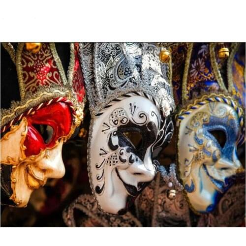 Diy square round diamond painting kit mask woman mosaic decorative painting handmade cross stitch embroidery beadwork