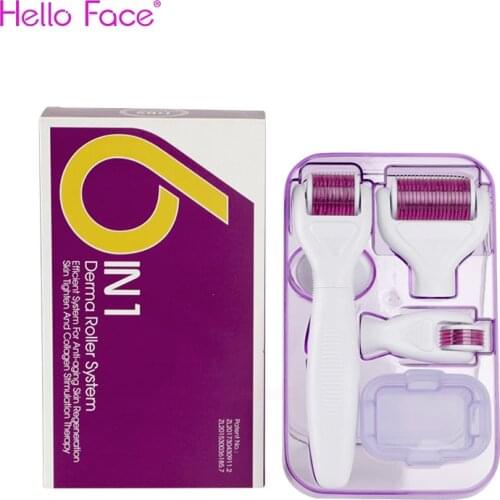 Derma Roller Kit DRS 6 in 1 DRS 5 in 1 DRS 4 in 1 Derma Roller with Replacable Roller Heads for Home Use