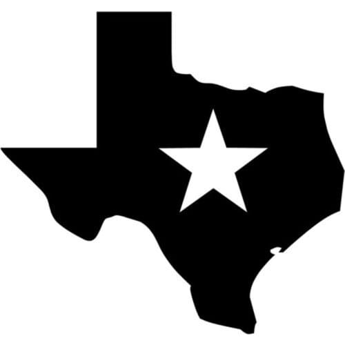 Texas Lone Star Decal High Quality Car Decoration Personality PVC Waterproof Car Window Decal Black/White, 13cm * 14cm