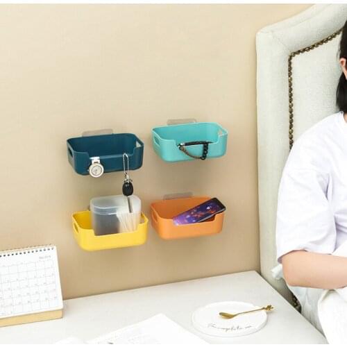 Bedside Organizer Wall Mounted Storage Rack Remote Control Organizer Storage For Bedroom Living Room Multifunction Storage Box