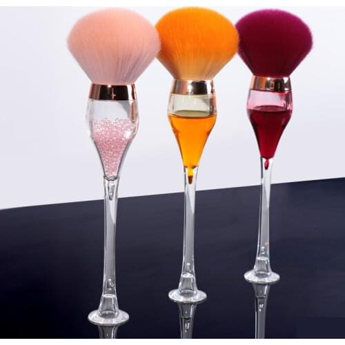 Navida 1Pc Wine Glass Style Makeup Brush Artificial Fiber Wool Foundation Blush Pink Face Brush Highlight Concealer Beauty Tools