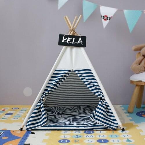 2020 New Creative Stripped Dog Tents Mats Double Sides Usable Mat For Summer And Winter Pet House Tent Shaped Pet Cozy House Dec