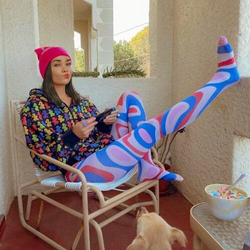 New Fashion Designs Pantyhose Hot E-Girls Transparent Pantyhose Women Stockings 2021 Newly Sexy Printed Dizziness Tights