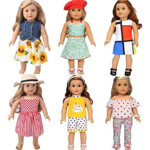 Baby clothes for dolls fits 43cm-45cm American doll and new born doll accessories Princess dress