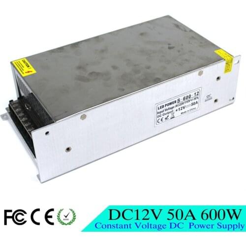 Single Output Small Voltage 600W 50A 12V power supply Switching Driver For LED Strip Display Light AC110 220V Factory Supplier