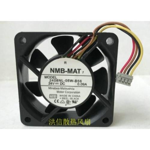 Original NMB-MAT 6020 2408NL-05W-B56 24V 0.09A 4 Line Converter Fan
