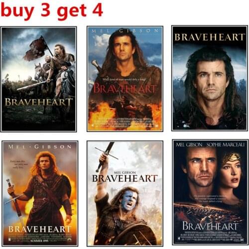 Braveheart poster home decoration accessories for living room wall sticker White copperplate poster decoration