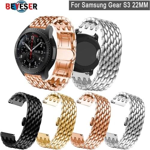 22mm strap wristband For Samsung Gear S3 Frontier Galaxy watch active 46mm Watch Band strap with pins Accessories watchband Belt