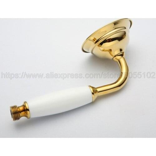 Luxury Gold Color Brass Telephone Style Ceramic Hand Held Shower Head Bathroom replacement hand shower zhh010