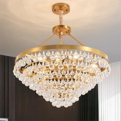 Luxury Modern Chandelier Lighting For Living Room Round Hang Crystal Light Fixture Dining Room Bedroom Light Fixture For Ceiling