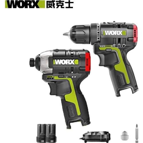 Worx 12v Brushless Motor Cordless Impact Screwdriver WU132 140Nm Cordless Drill WU130 Adjust Torque professional tool Combe Set